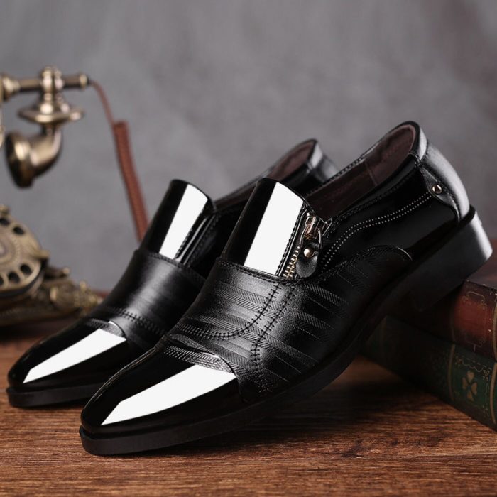 Mens designer black dress shoes