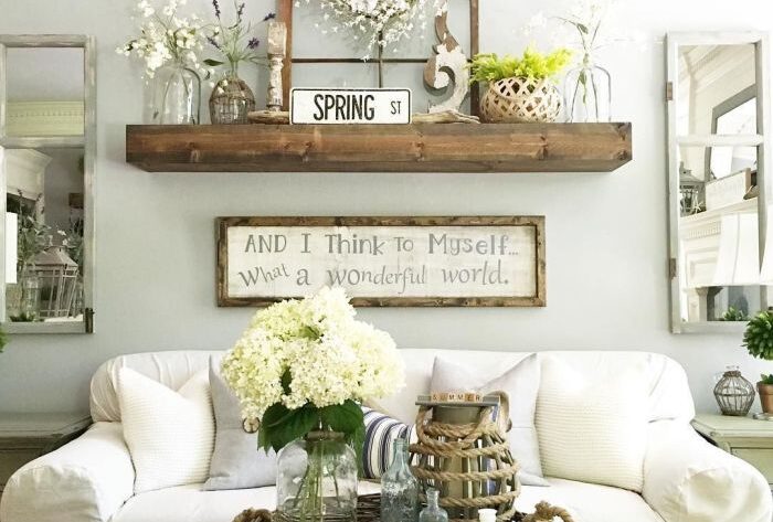 How to decorate country living room walls