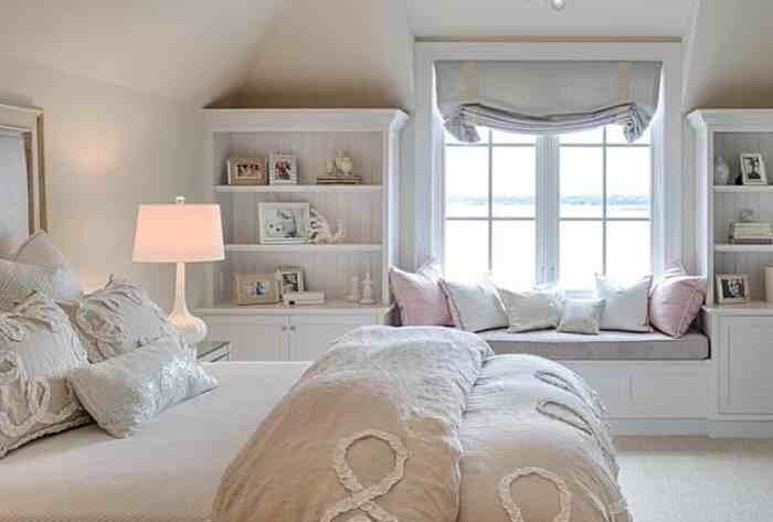 How to decorate a bedroom window seat