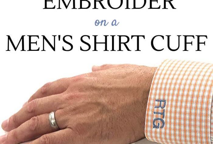 Men's dress shirt cuff monogram