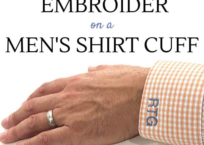 Men's dress shirt cuff monogram