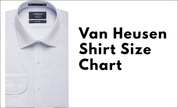 Van heusen men's dress shirts size chart