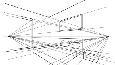 Desain interior 2 titik lenyap