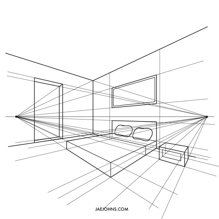 Desain interior 2 titik lenyap