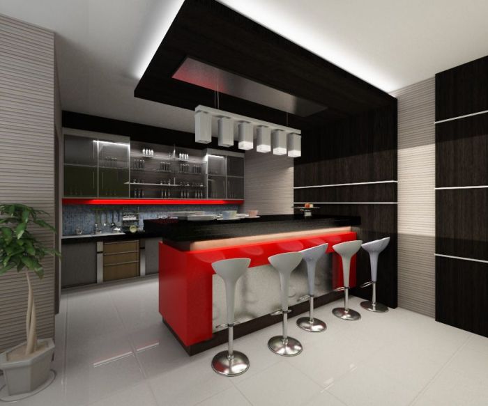 Desain interior dapur mini bar