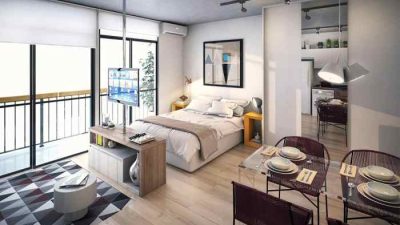 Contoh desain interior apartemen type studio